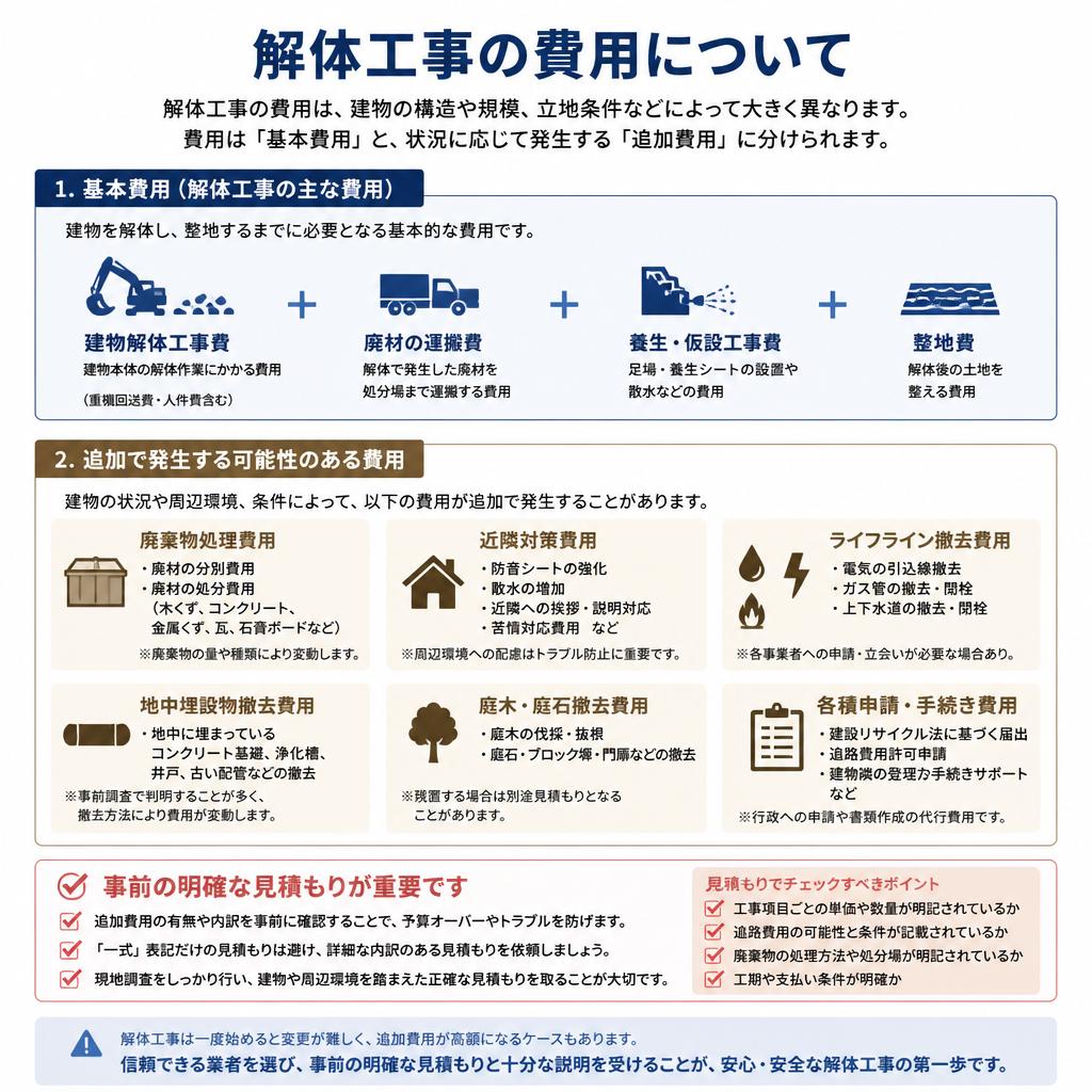 解体工事にかかる費用の内訳