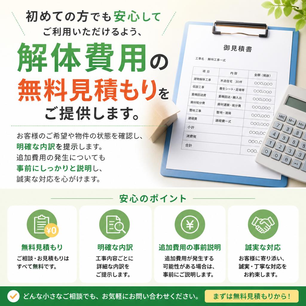 安心の無料見積もり