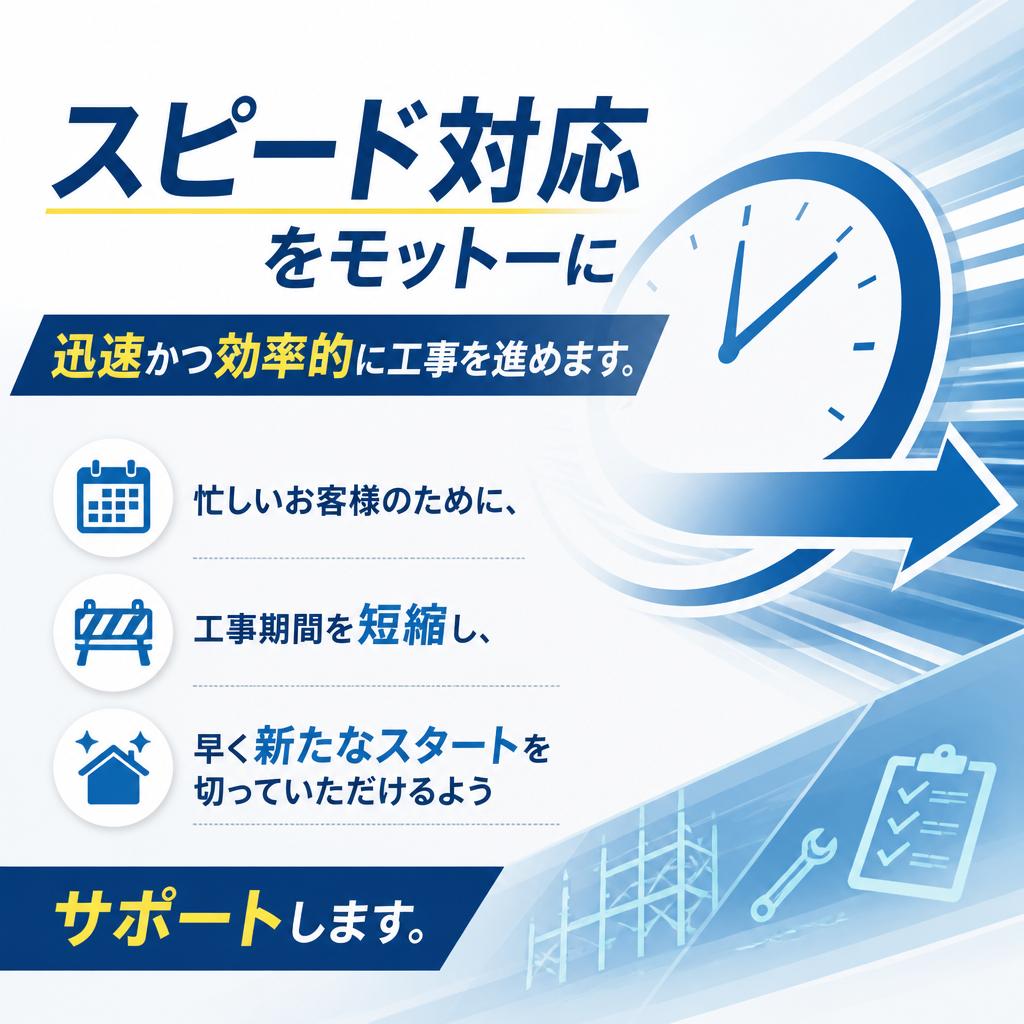スピード対応で迅速な工事進行
