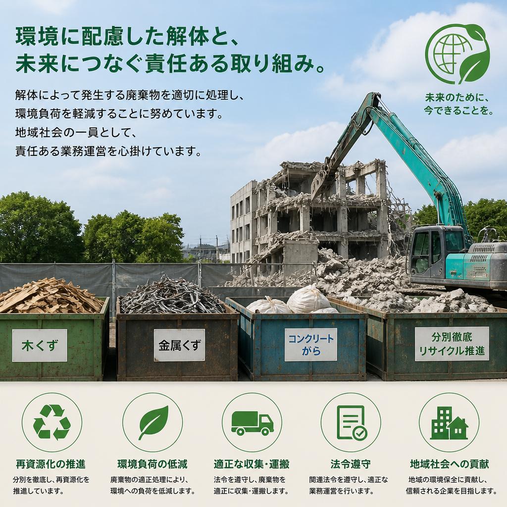 環境に優しい解体工事