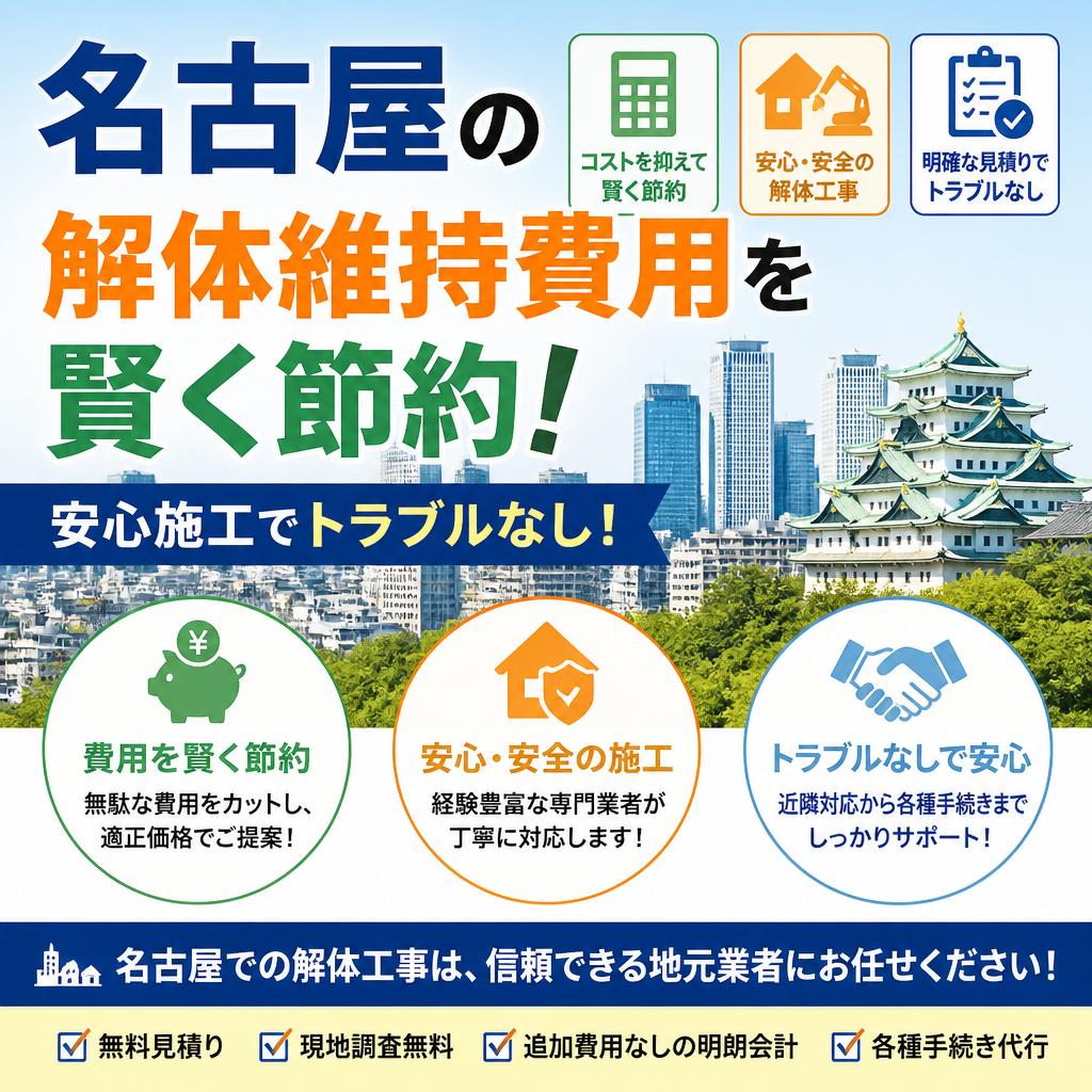 名古屋の解体維持費用を賢く節約！安心施工でトラブルなし！