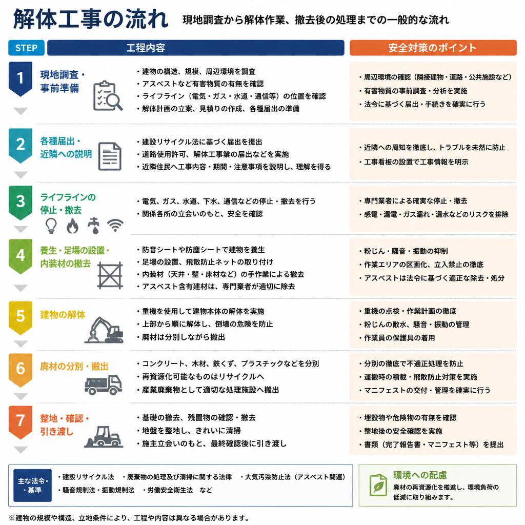 安全な解体工事の流れ