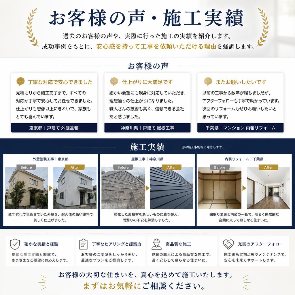 お客様の声と実績