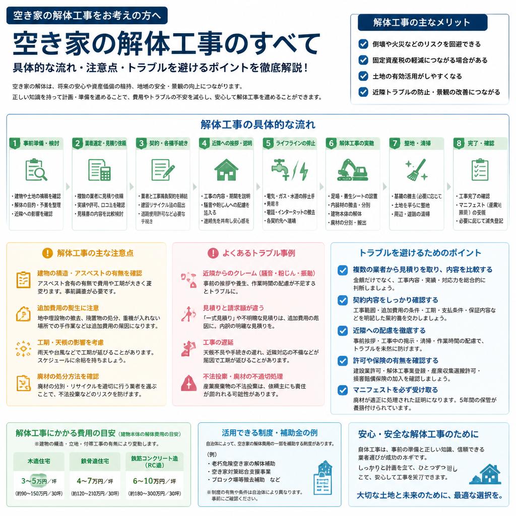 解体工事の流れとポイント