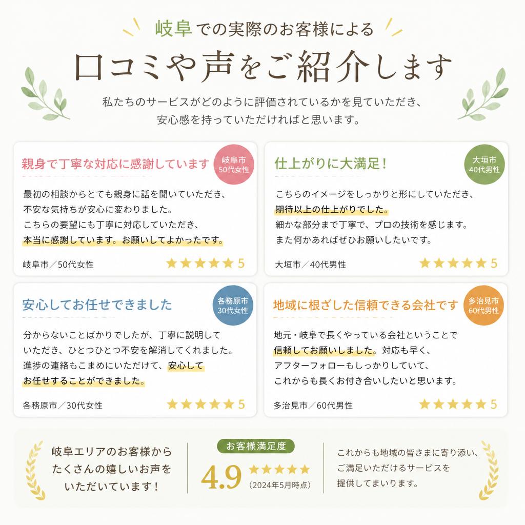お客様の声！利用者の実績