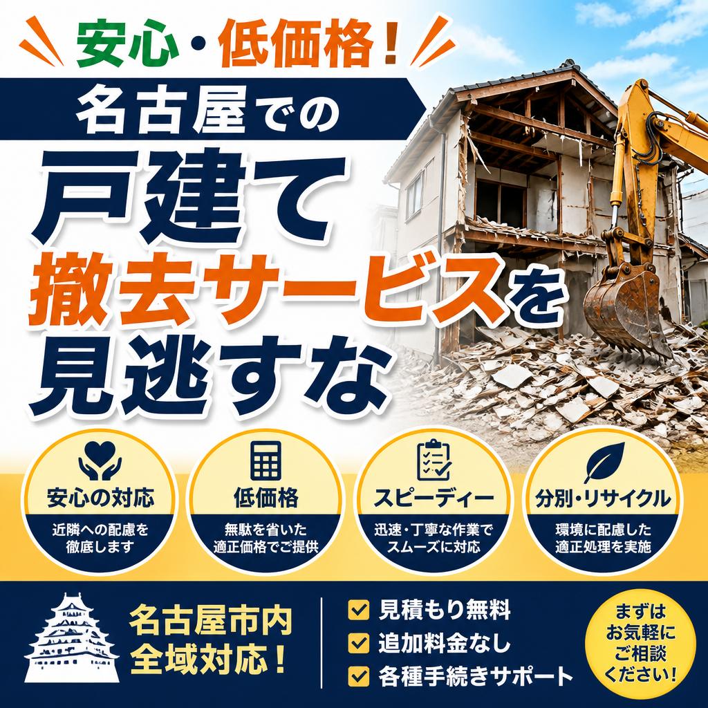安心・低価格！名古屋での戸建て撤去サービスを見逃すな