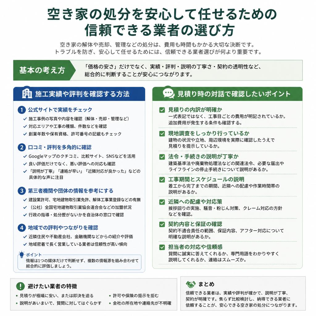 信頼できる業者の選び方