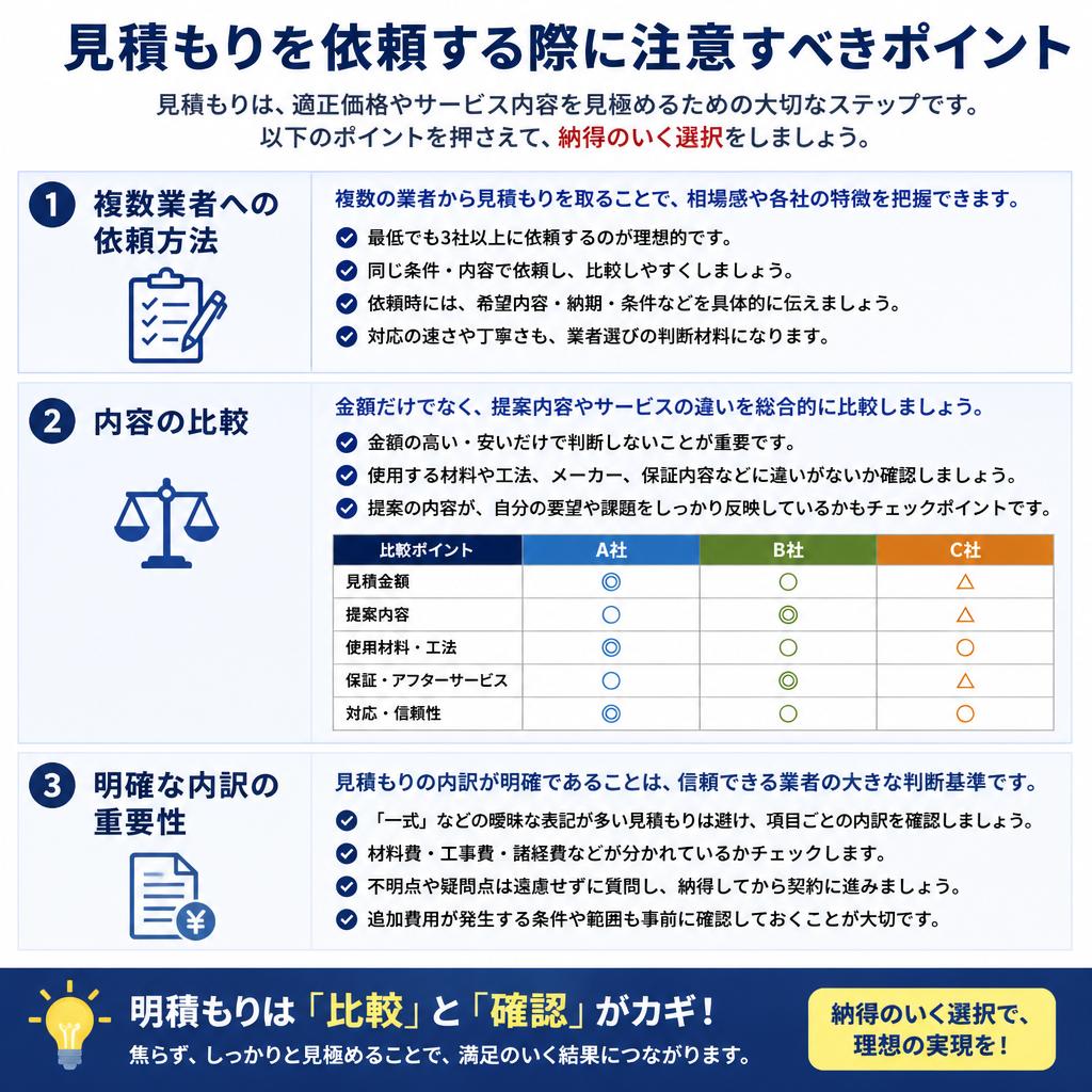 見積もりを取得する際のポイント