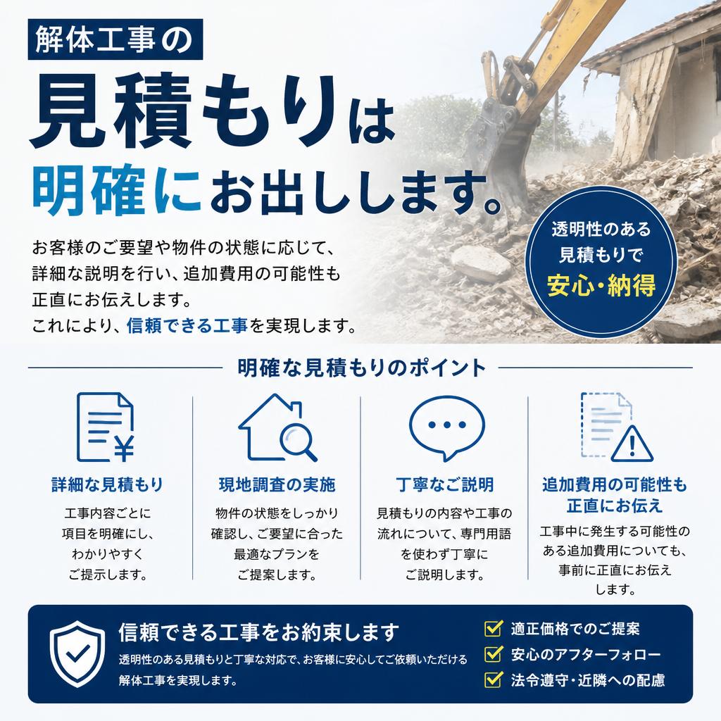 明確で安心の見積もり