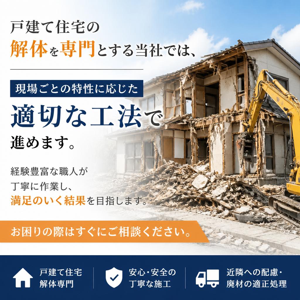戸建て解体のプロがサポート