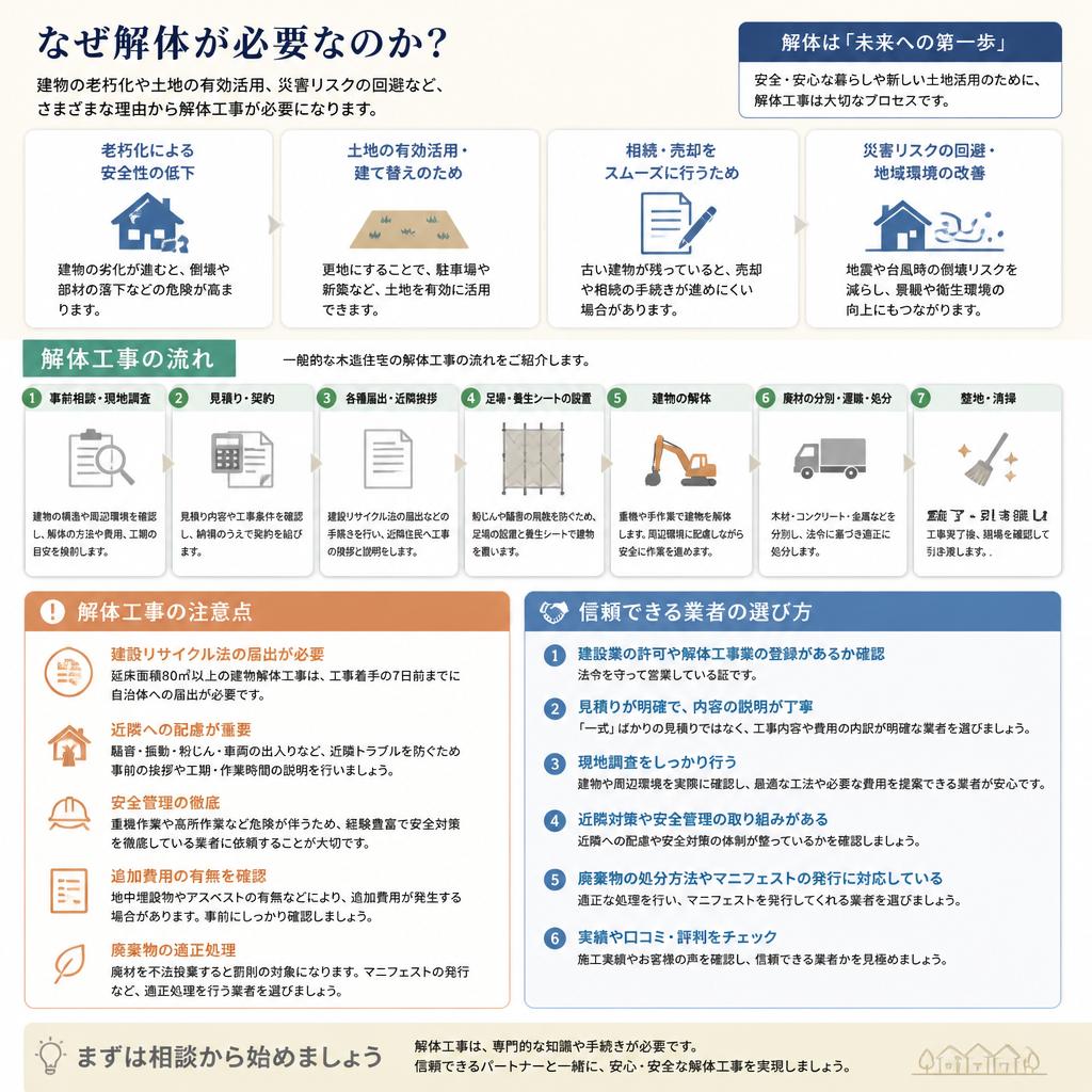 解体工事の必要性と選び方