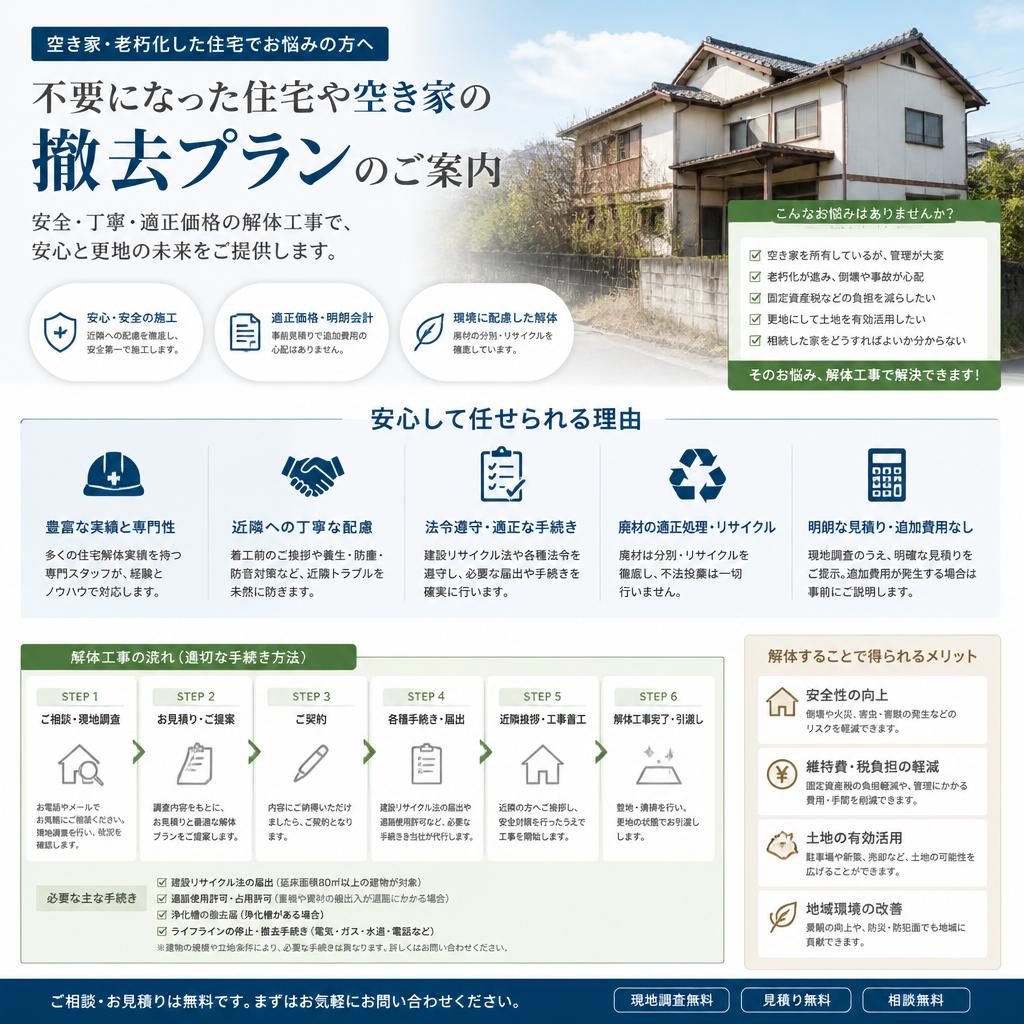 撤去プランのご案内